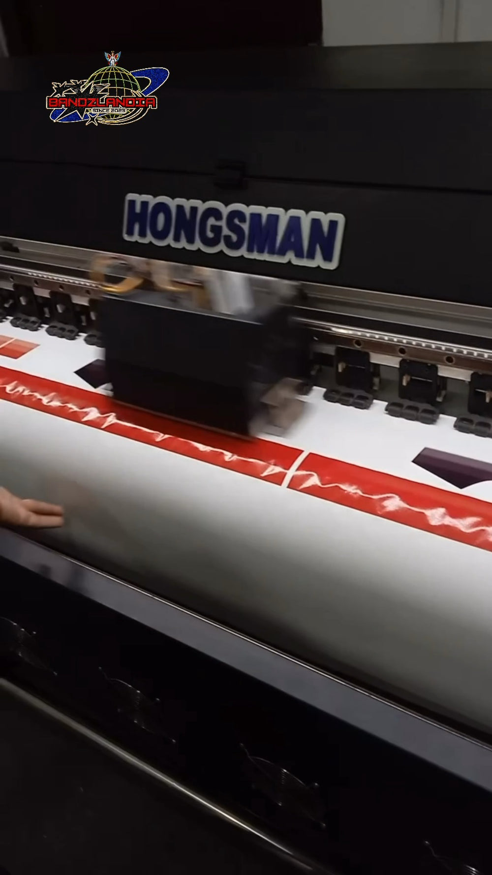 Bandzlandia teamwear printing process, still from the manufacturing Instagram