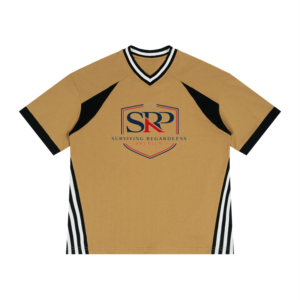 Unisex Color Block V-Neck T-Shirt