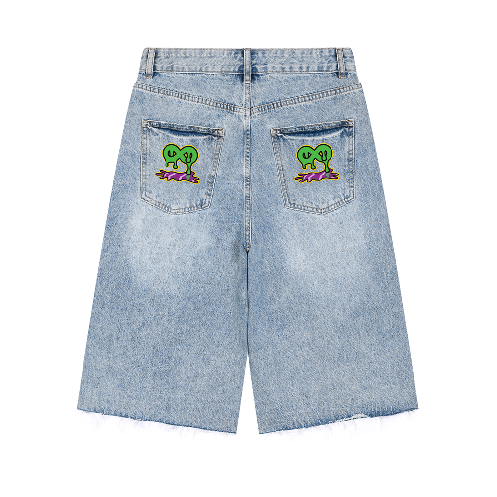 Men’s Vintage Wide Leg Denim Shorts