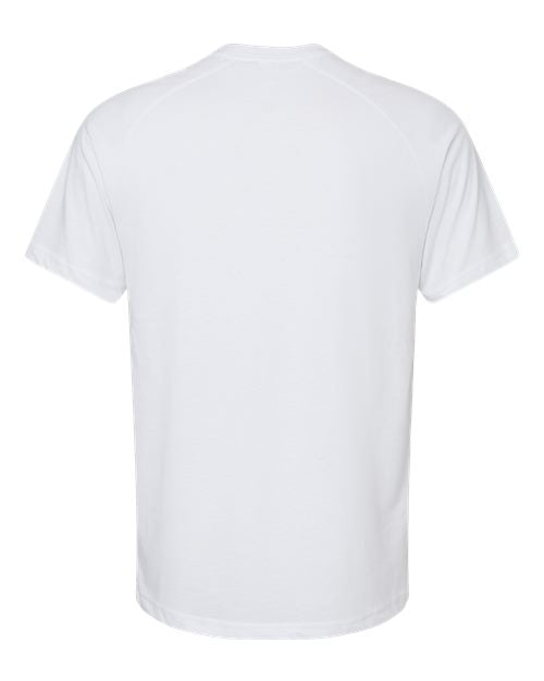 BELLA + CANVAS 3201 Men's Heather CVC Raglan Tee - Solid White Blend - back