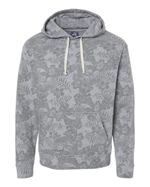 J. America 8871 Men's Triblend Fleece Hooded Sweatshirt - Grey Aloha Triblend - front