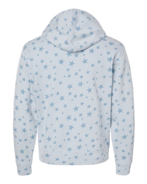 J. America 8871 Men's Triblend Fleece Hooded Sweatshirt - Chambray Stars Triblend - back