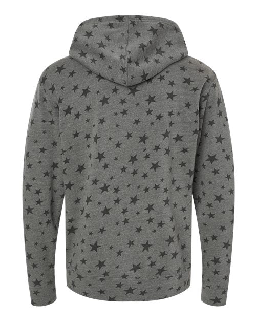 J. America 8871 Men's Triblend Fleece Hooded Sweatshirt - Smoke Stars Triblend - back