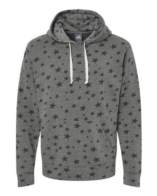 J. America 8871 Men's Triblend Fleece Hooded Sweatshirt - Smoke Stars Triblend - front