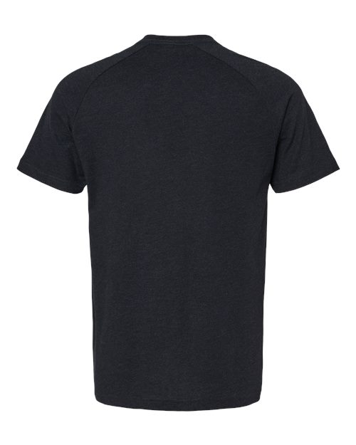 BELLA + CANVAS 3201 Men's Heather CVC Raglan Tee - Black Heather - back