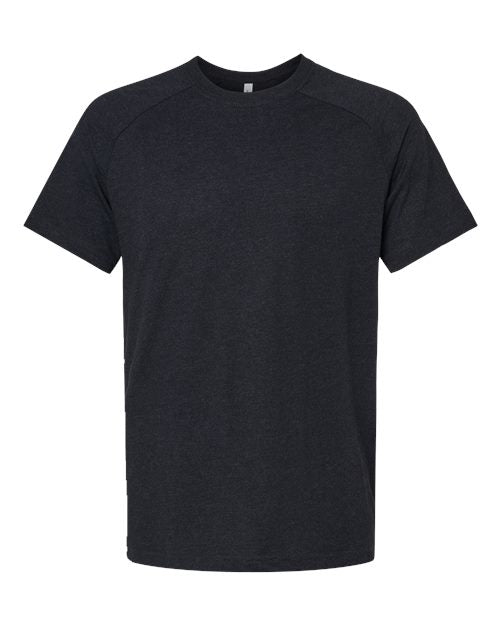 BELLA + CANVAS 3201 Men's Heather CVC Raglan Tee - Black Heather - front