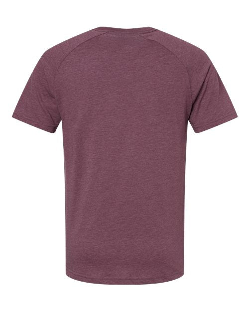 BELLA + CANVAS 3201 Men's Heather CVC Raglan Tee - Heather Maroon - back