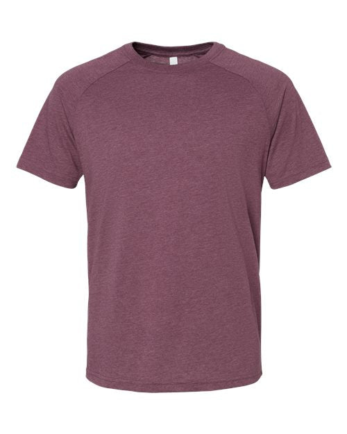 BELLA + CANVAS 3201 Men's Heather CVC Raglan Tee - Heather Maroon - front