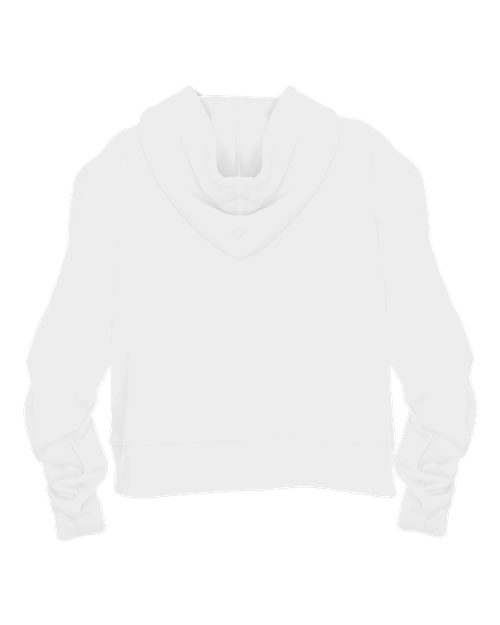 Badger 1261 Women's Crop Hooded Sweatshirt - White - back