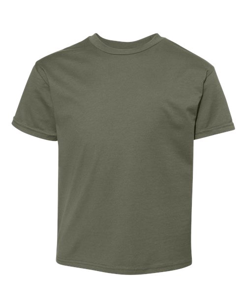 Hanes 498Y Youth Perfect-T T-Shirt - Fatigue Green - front