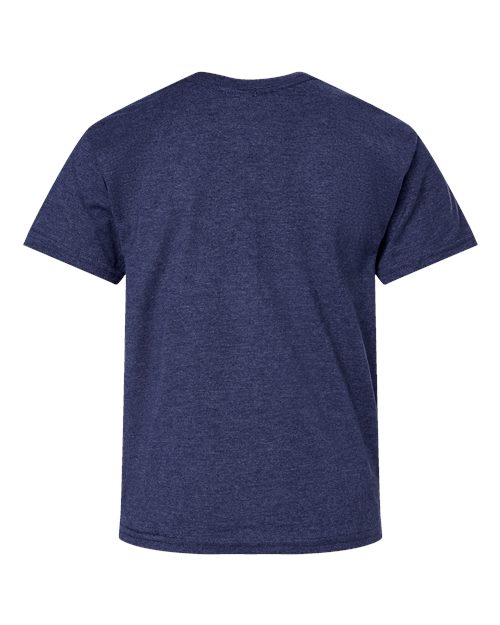 Hanes 498Y Youth Perfect-T T-Shirt - Heather Navy - back