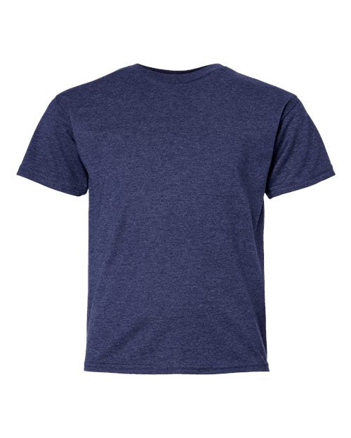 Hanes 498Y Youth Perfect-T T-Shirt - Heather Navy - front