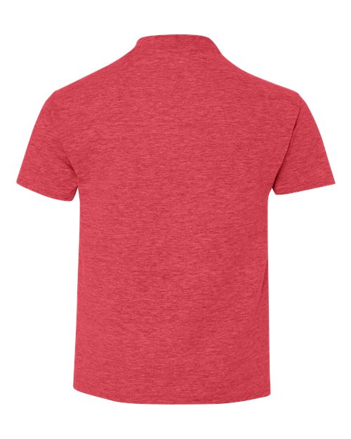 Hanes 498Y Youth Perfect-T T-Shirt - Heather Red - back