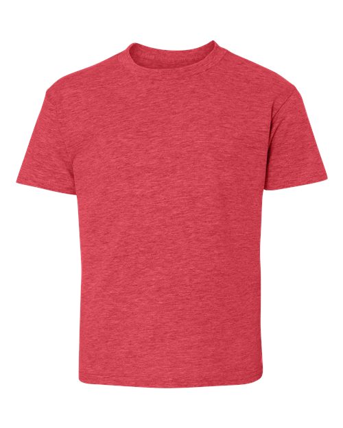 Hanes 498Y Youth Perfect-T T-Shirt - Heather Red - front