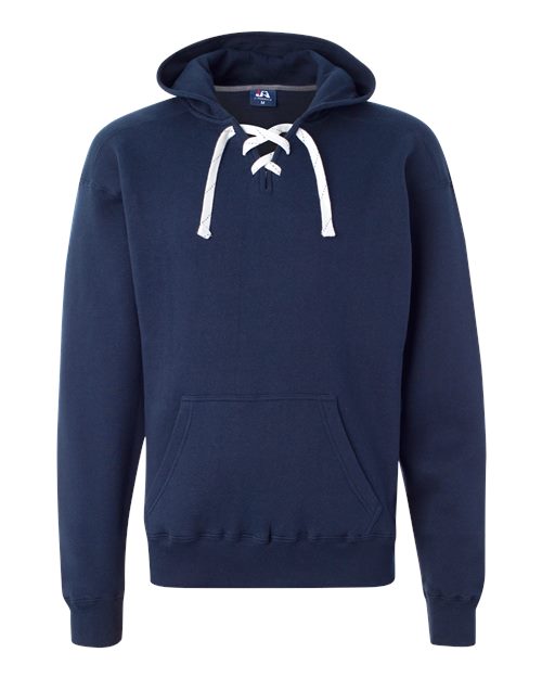 J. America 8830 Men's Sport Lace Hooded Sweatshirt - True Navy - front