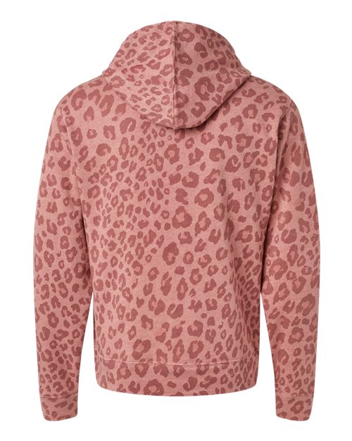 J. America 8871 Men's Triblend Fleece Hooded Sweatshirt - Dusty Rose Leopard Triblend - back