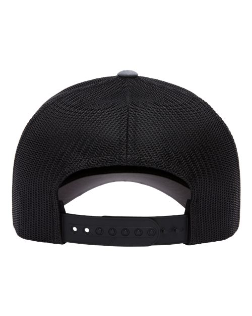 YP Classics 6506 Five-Panel Retro Trucker Cap - Heather/ Black - back