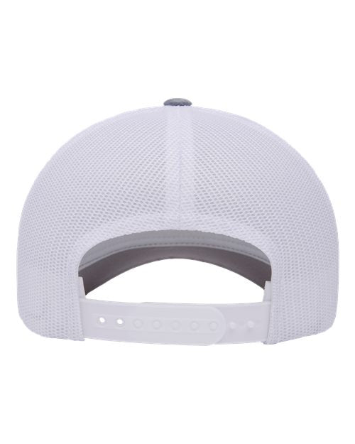YP Classics 6506 Five-Panel Retro Trucker Cap - Heather/ White - back