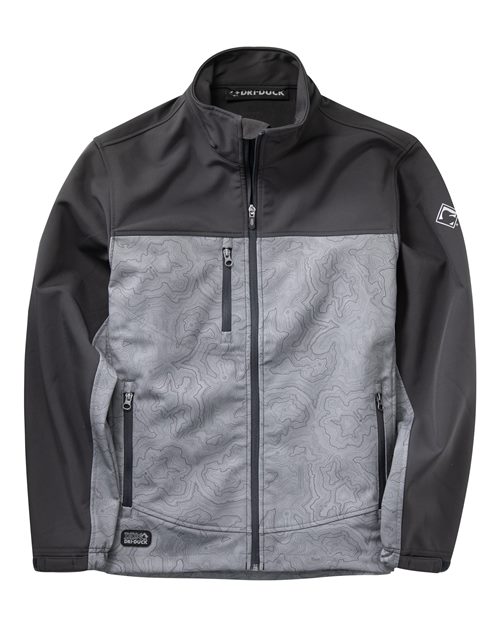 DRI DUCK 5350T Men's Tall Motion Soft Shell Jacket - Topo/ Charcoal - front