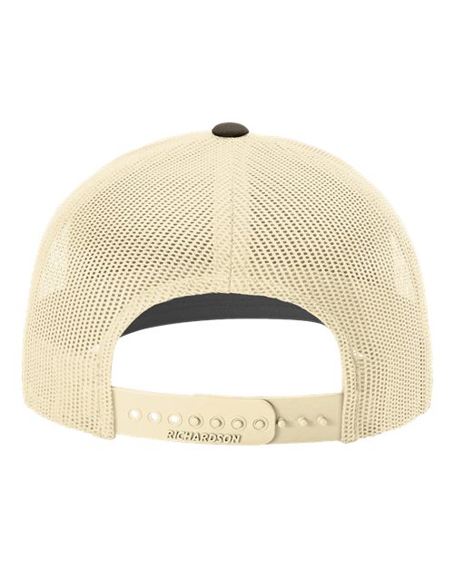 Richardson 112 Snapback Trucker Cap - Chocolate Chip/ Birch - back