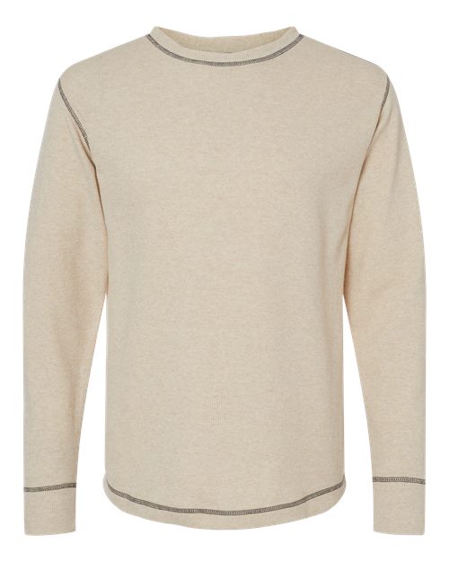 J. America 8238 Men's Vintage Thermal Long Sleeve T-Shirt - Oatmeal Heather - front