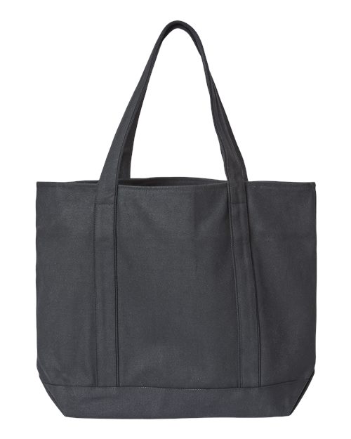 Liberty Bags 8873 XL Zippered Cotton Canvas Resort Tote - Black/ Black - back