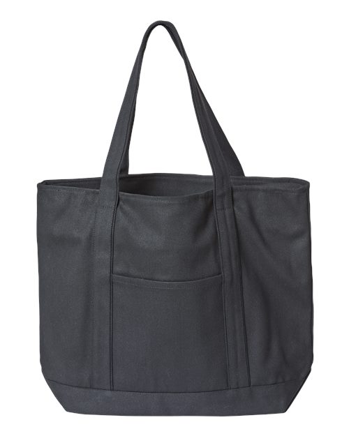 Liberty Bags 8873 XL Zippered Cotton Canvas Resort Tote - Black/ Black - front