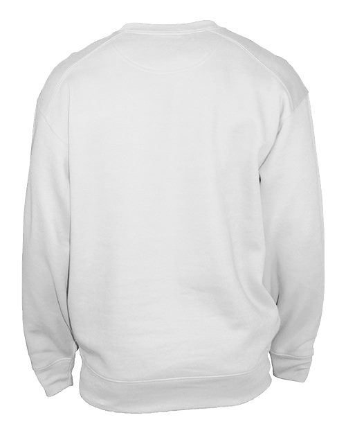 Badger 1252 Unisex Pocket Crewneck Sweatshirt - White - back