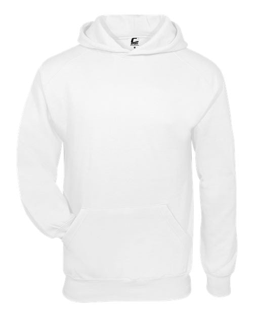 C2 Sport 5520 Youth Fleece Hooded Sweatshirt - White - front
