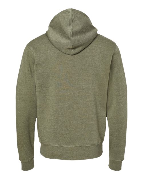 J. America 8872 Men's Triblend Full-Zip Hooded Sweatshirt - Olive Triblend - back