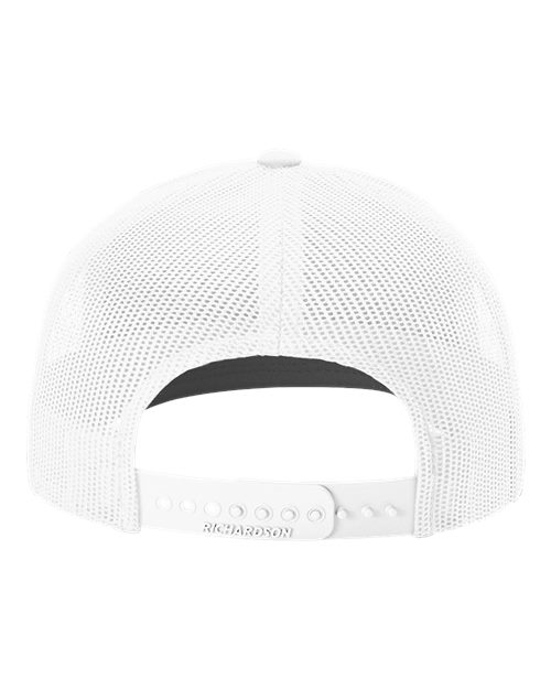 Richardson 112PL 112+ R-Flex Adjustable Trucker Cap - White - back