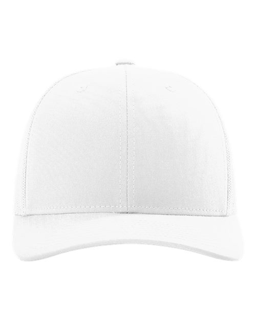 Richardson 112PL 112+ R-Flex Adjustable Trucker Cap - White - front