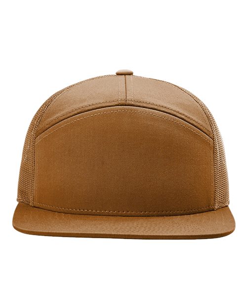 Richardson 168 Seven-Panel Trucker Cap - Caramel - front