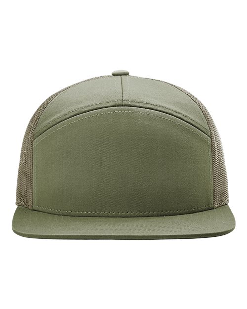 Richardson 168 Seven-Panel Trucker Cap - Loden Green - front