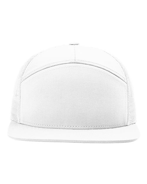 Richardson 168 Seven-Panel Trucker Cap - White - front