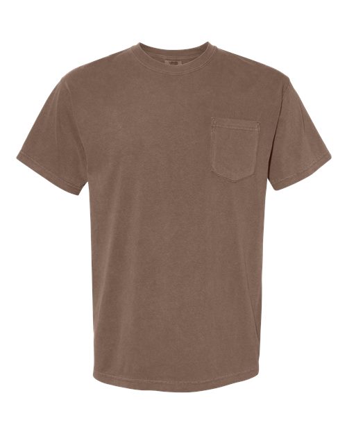 Comfort Colors 6030 Unisex Garment-Dyed Heavyweight Pocket T-Shirt - Espresso - front