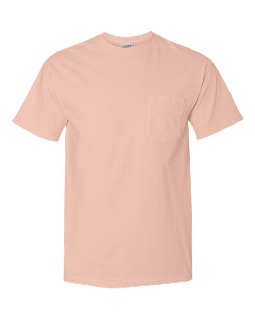 Comfort Colors 6030 Unisex Garment-Dyed Heavyweight Pocket T-Shirt - Peachy - front
