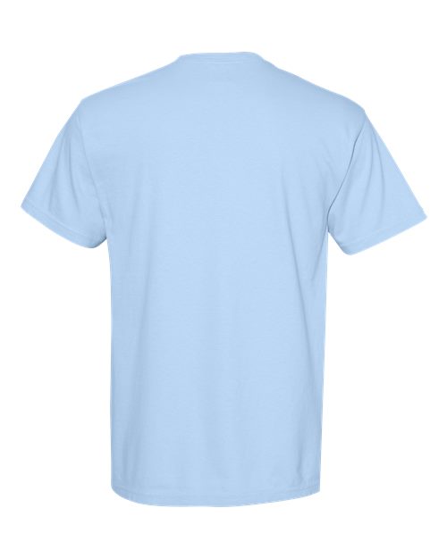Comfort Colors 6030 Unisex Garment-Dyed Heavyweight Pocket T-Shirt - Hydrangea - back