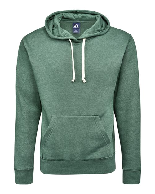 J. America 8871 Men's Triblend Fleece Hooded Sweatshirt - Balsam Triblend - front