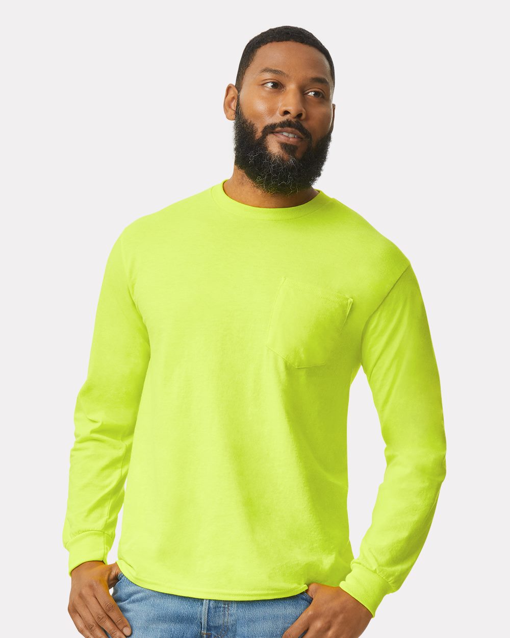 Gildan 2410 Unisex Ultra Cotton® Long Sleeve Pocket T-Shirt - style