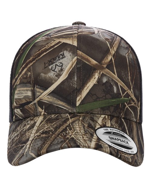 YP Classics 6606 Retro Trucker Cap - Realtree Max7/ Brown - front