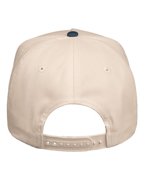Valucap 8869 Five-Panel Twill Cap - Natural/ Charcoal - back