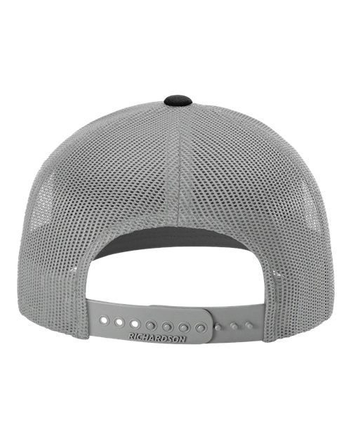 Richardson 112 Snapback Trucker Cap - White/ Aluminum/ Black - back