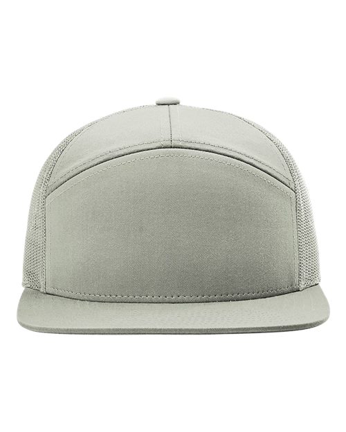 Richardson 168 Seven-Panel Trucker Cap - Quarry Grey - front