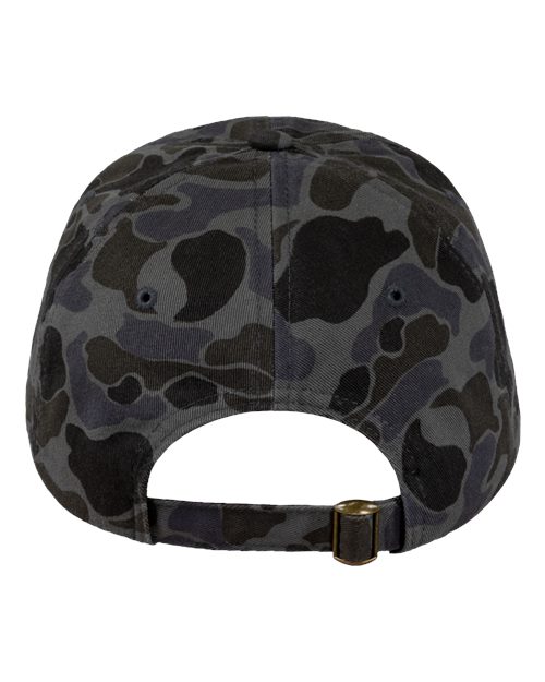 Valucap VC300A Bio-Washed Classic Dad Hat - Black Duck Camo - back
