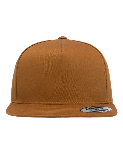 YP Classics 6007 Five-Panel Cotton Twill Snapback Cap - Caramel - front