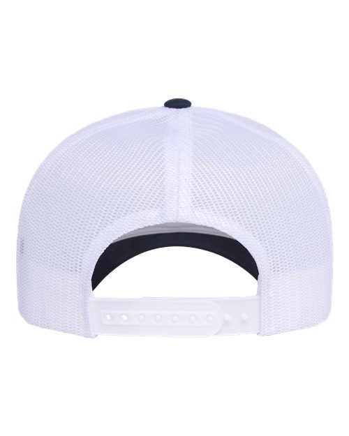 YP Classics 6606 Retro Trucker Cap - Navy/ White/ White - back