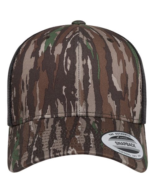 YP Classics 6606 Retro Trucker Cap - Realtree Original/ Black - front