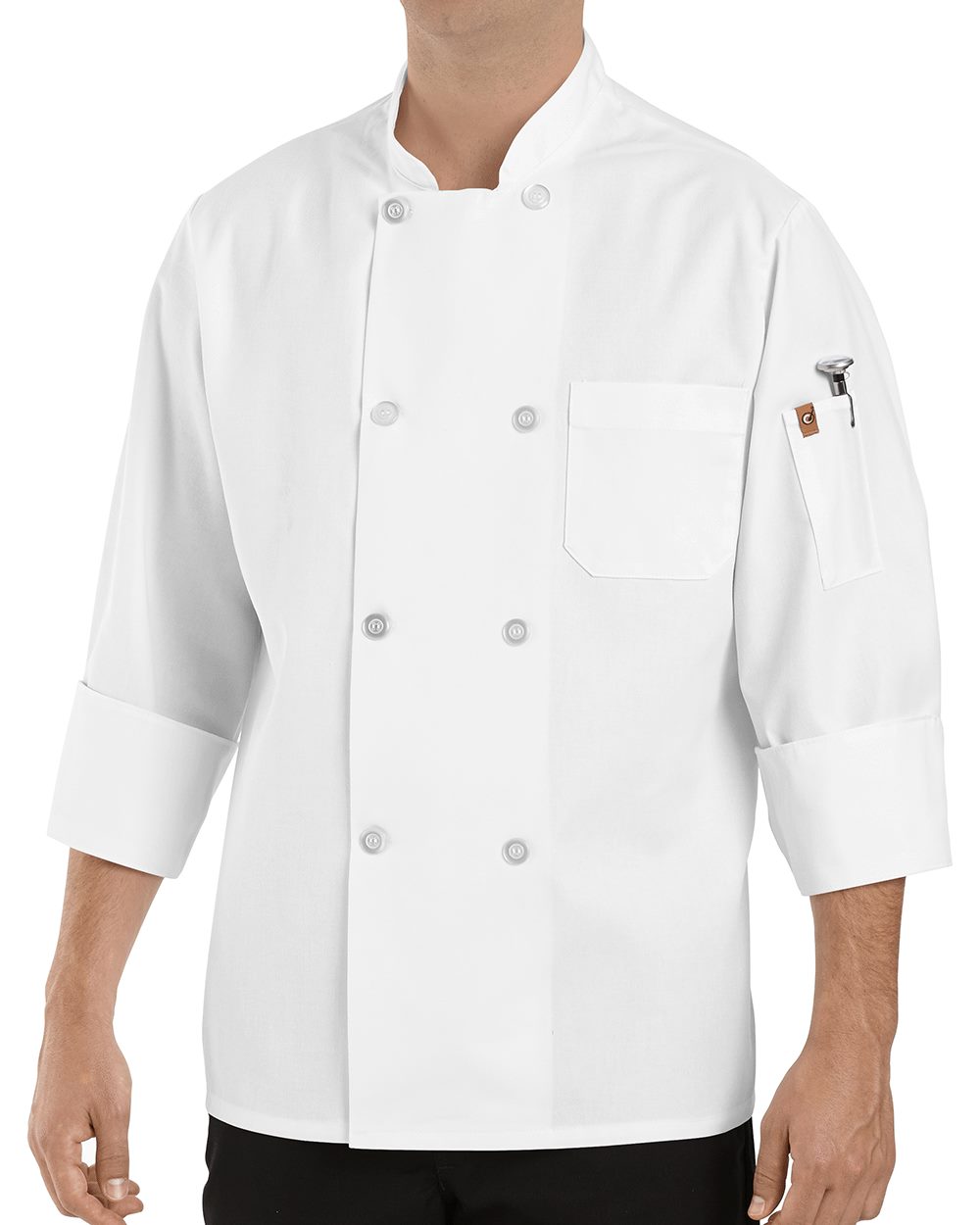 Chef Designs 0413 Eight Pearl Button Chef Coat with Thermometer Pocket - style