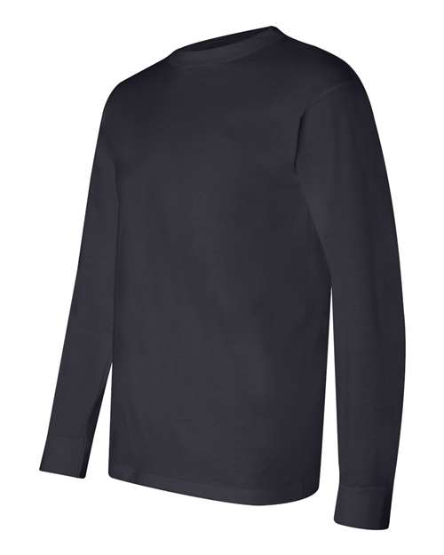 Bayside 6100 Unisex USA-Made Long Sleeve T-Shirt - Navy - side